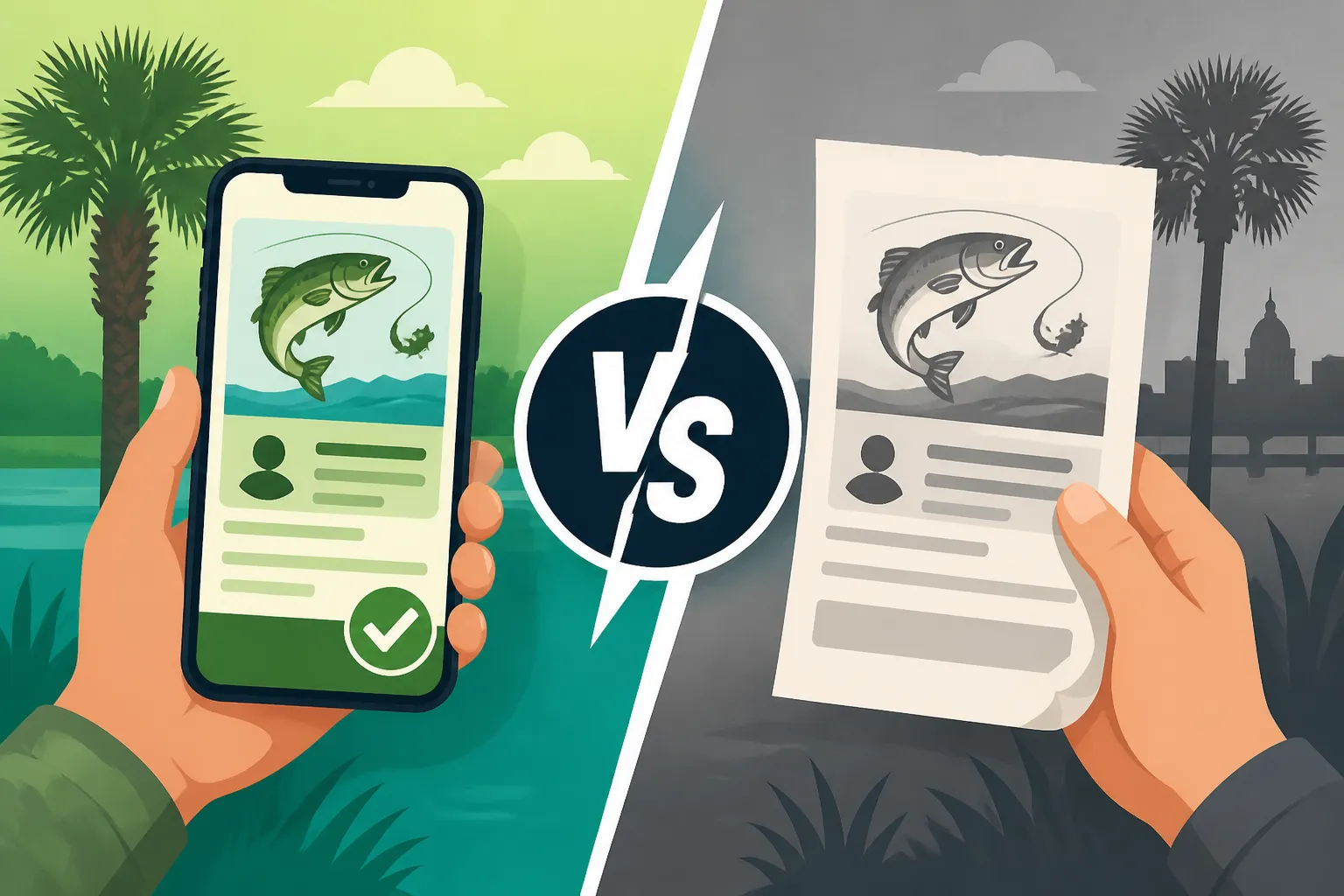 Digital Fishing License vs Printed Paper Copy