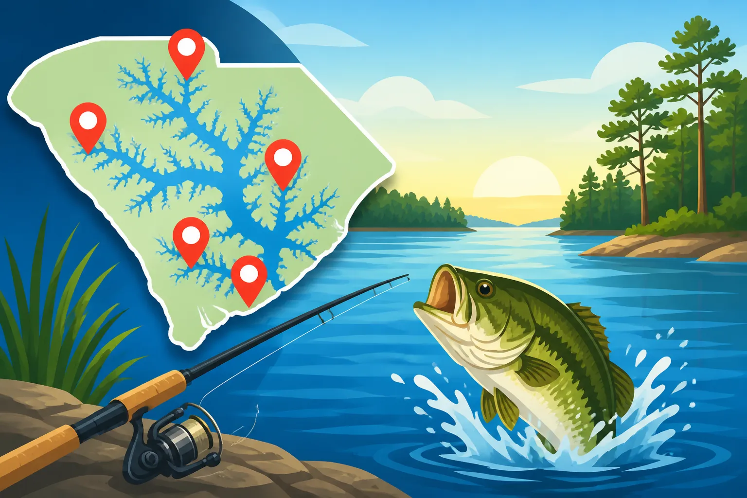 Lake Wateree Fishing Spots in South Carolina