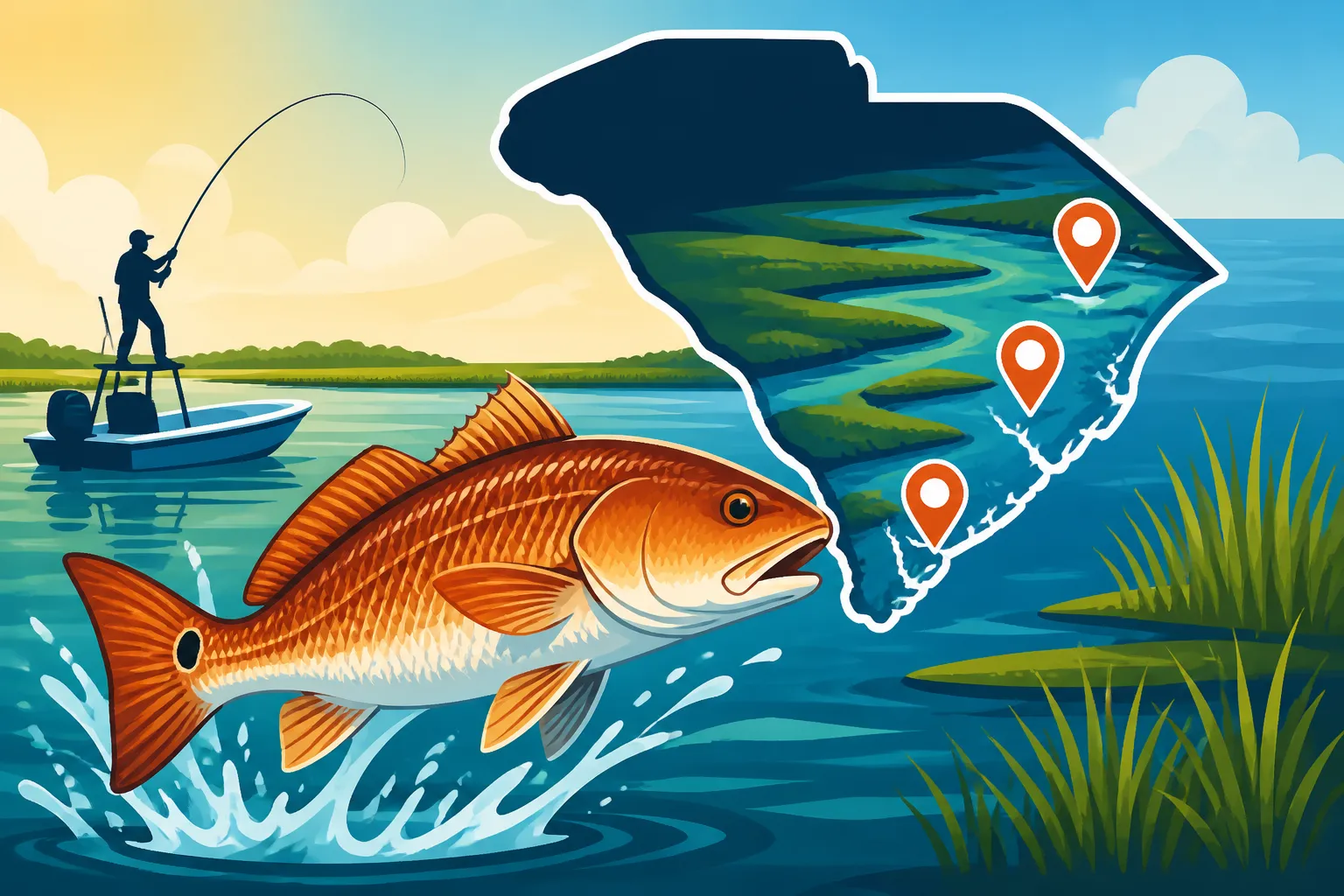 Best Redfish Fishing Spots Along the South Carolina Coast