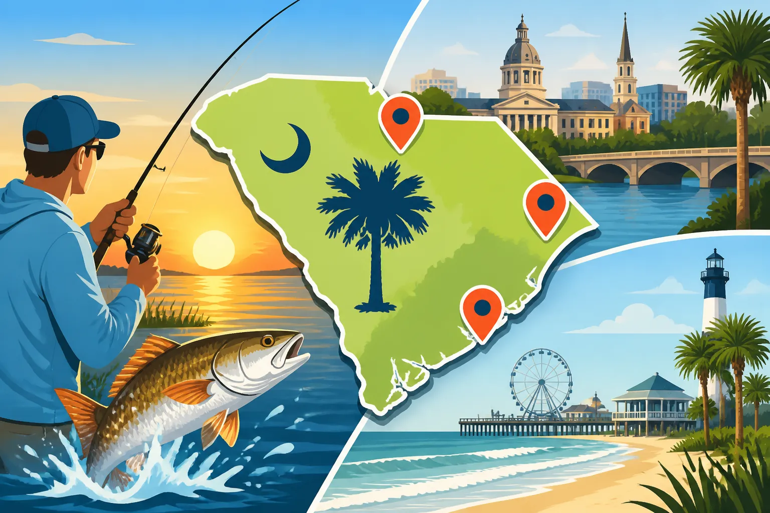 Fishing Spots Near Charleston, Columbia, and Myrtle Beach