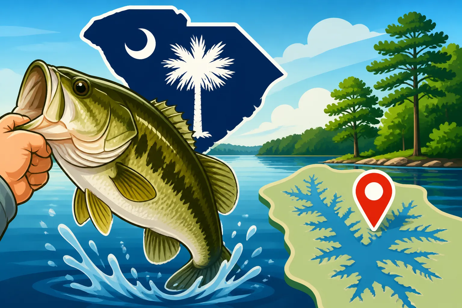 Best Largemouth Bass Spots on Lake Murray, South Carolina