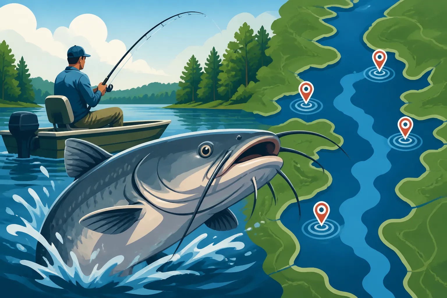 Catfish Fishing Spots on Lake Murray, South Carolina