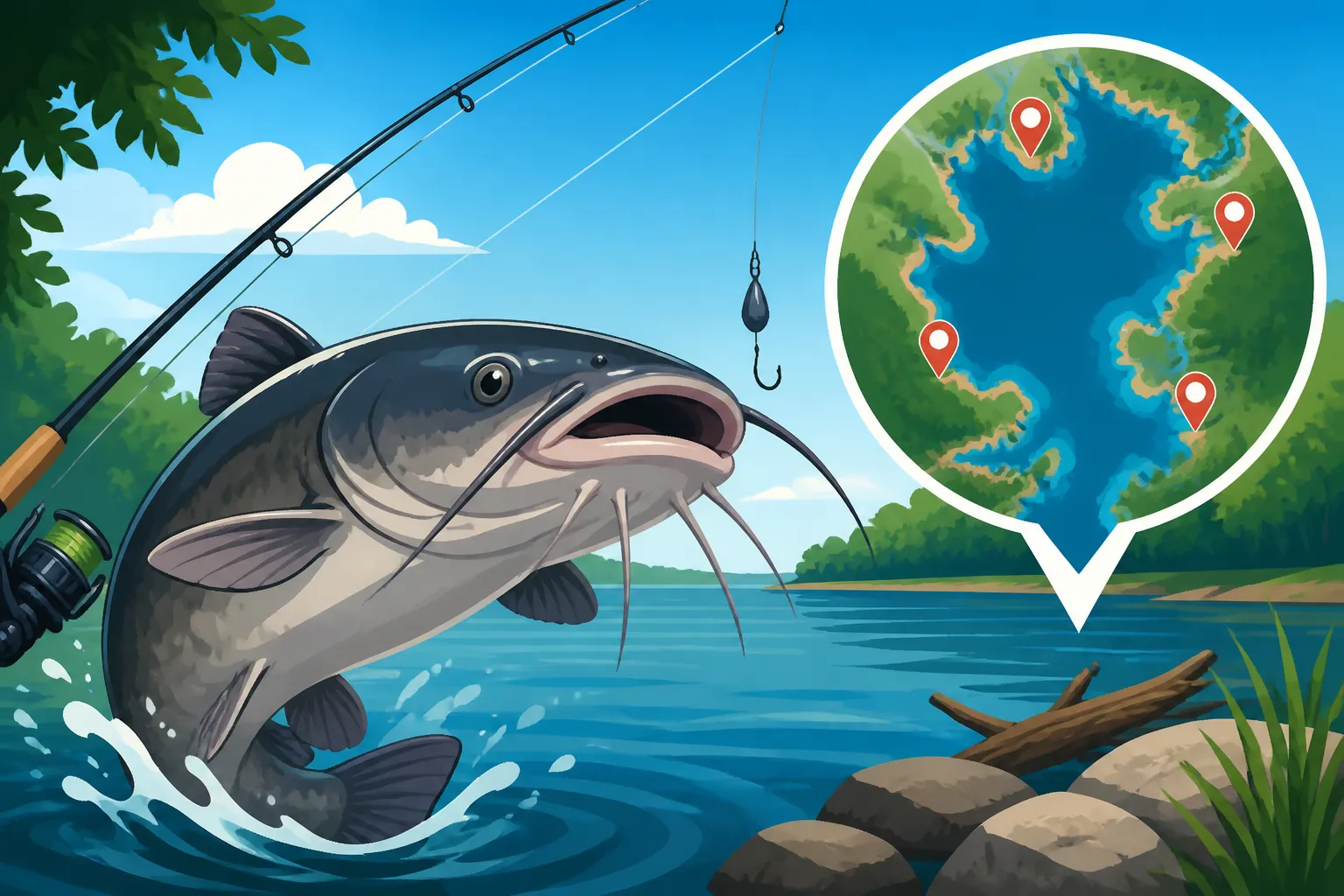 Lake Moultrie Catfish Fishing Spots