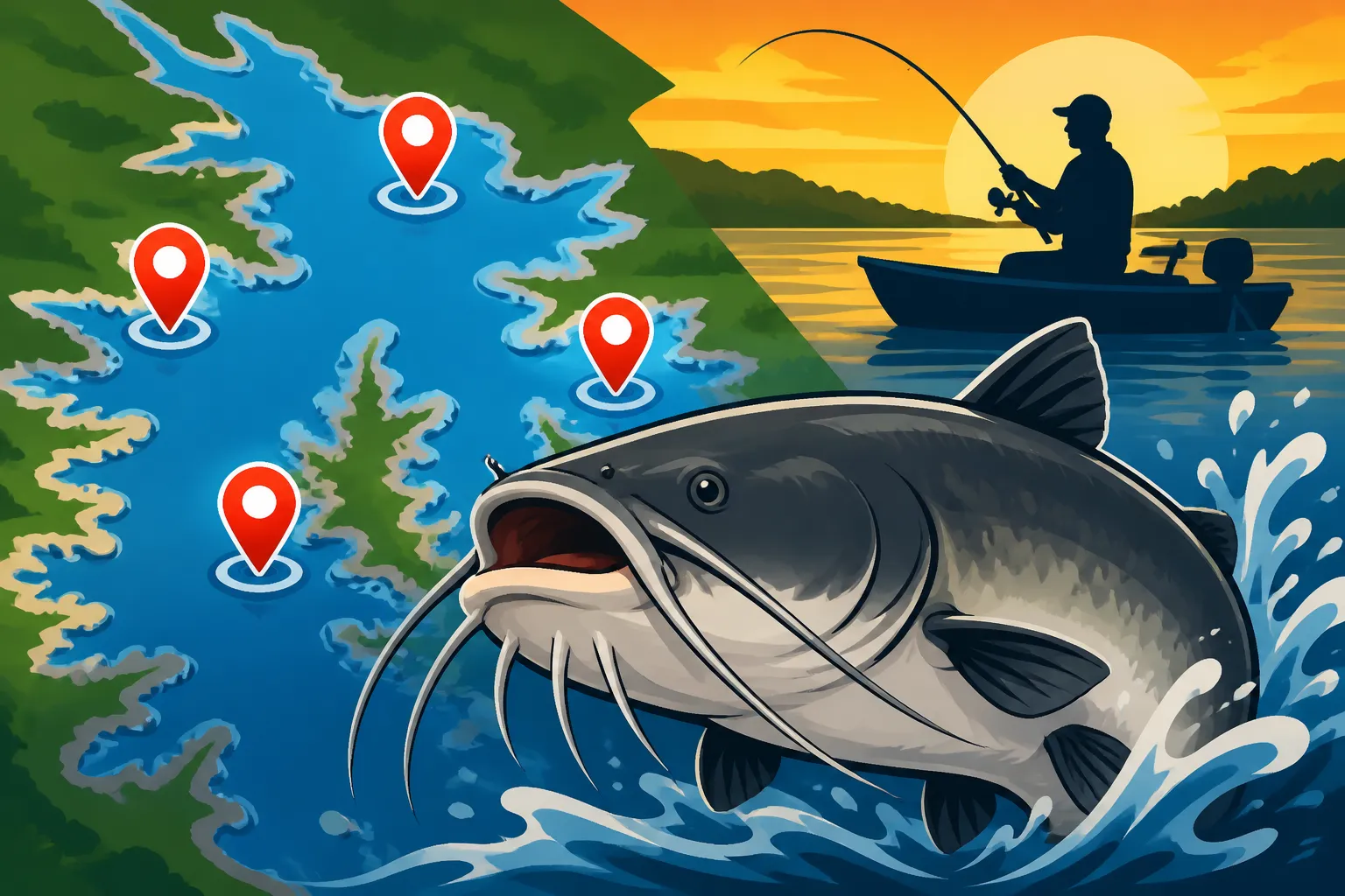 Catfish Fishing Spots on Lake Wateree