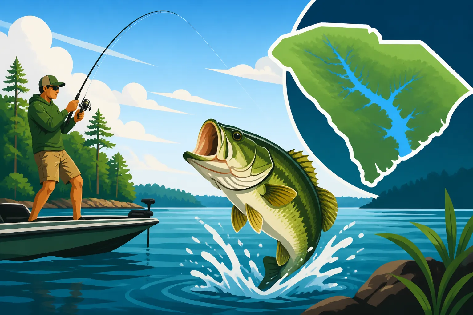 Lake Greenwood Bass Fishing Spots in South Carolina