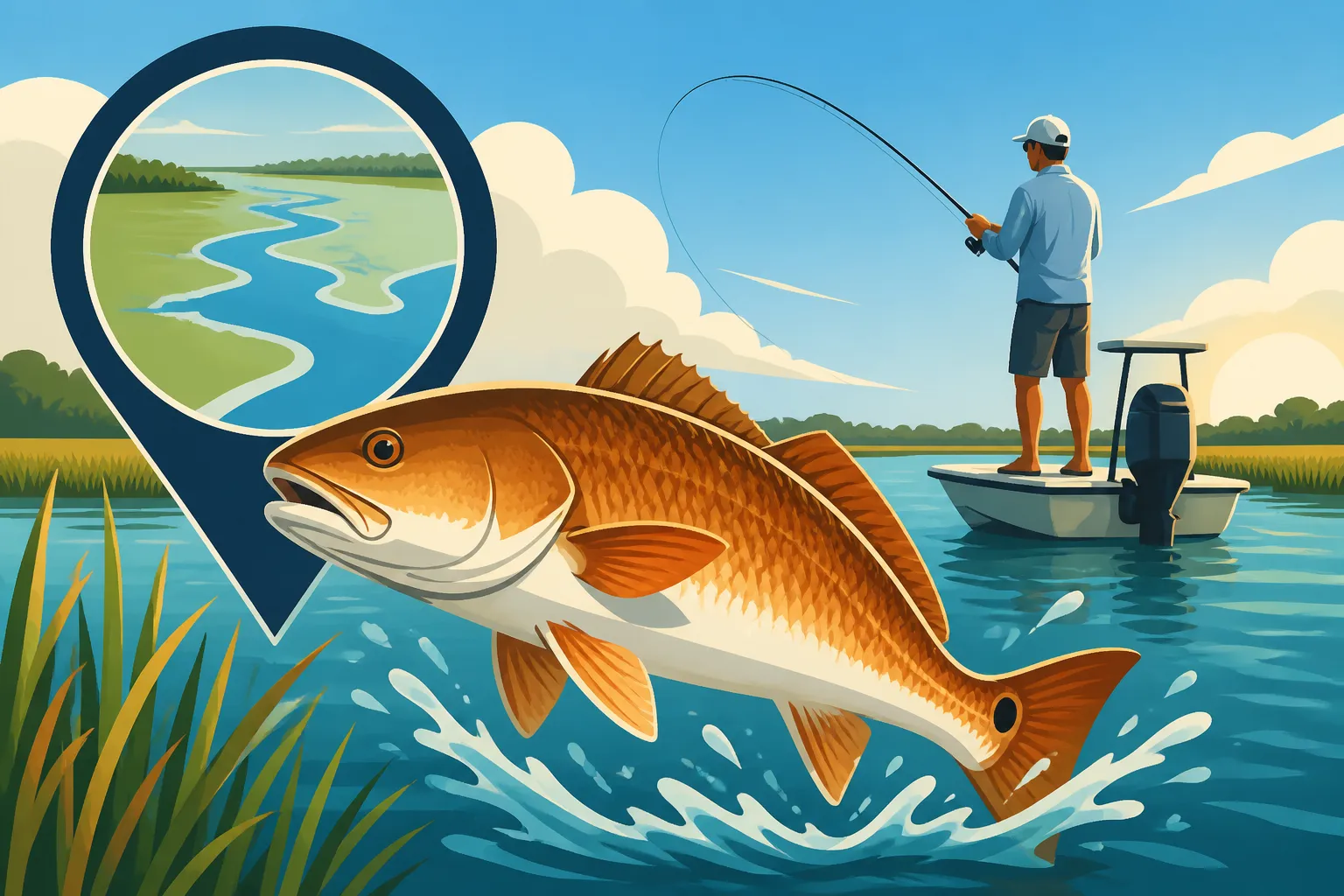 Mount Pleasant Redfish Fishing Spots in South Carolina