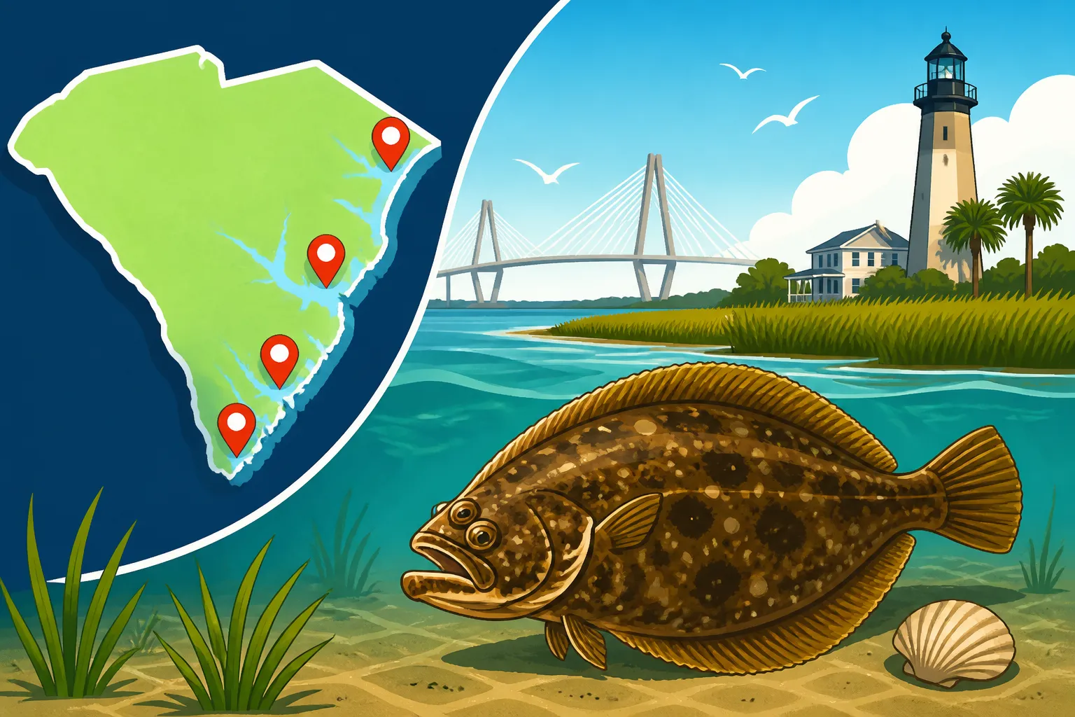 Flounder Fishing Spots Near Mount Pleasant