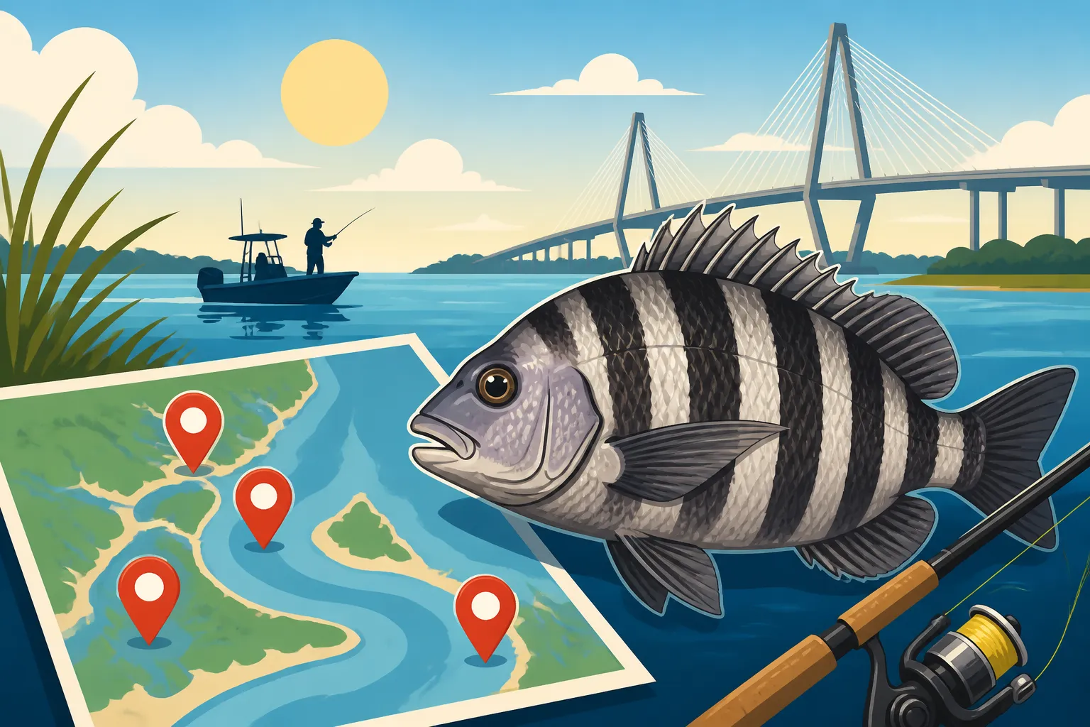 Charleston Harbor Sheepshead Fishing Spots