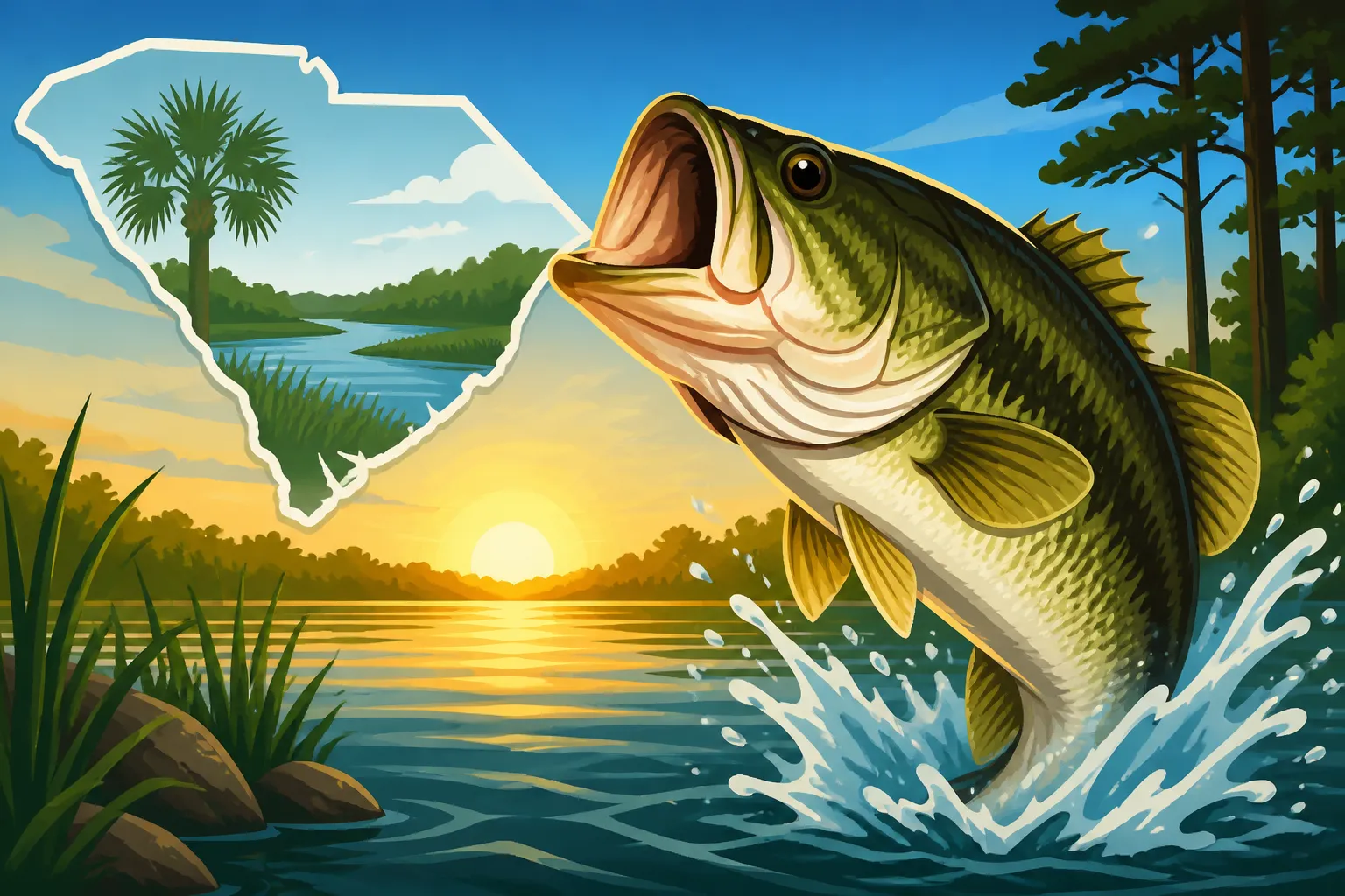 Trophy Largemouth Bass Fishing Spots in the South Carolina Midlands
