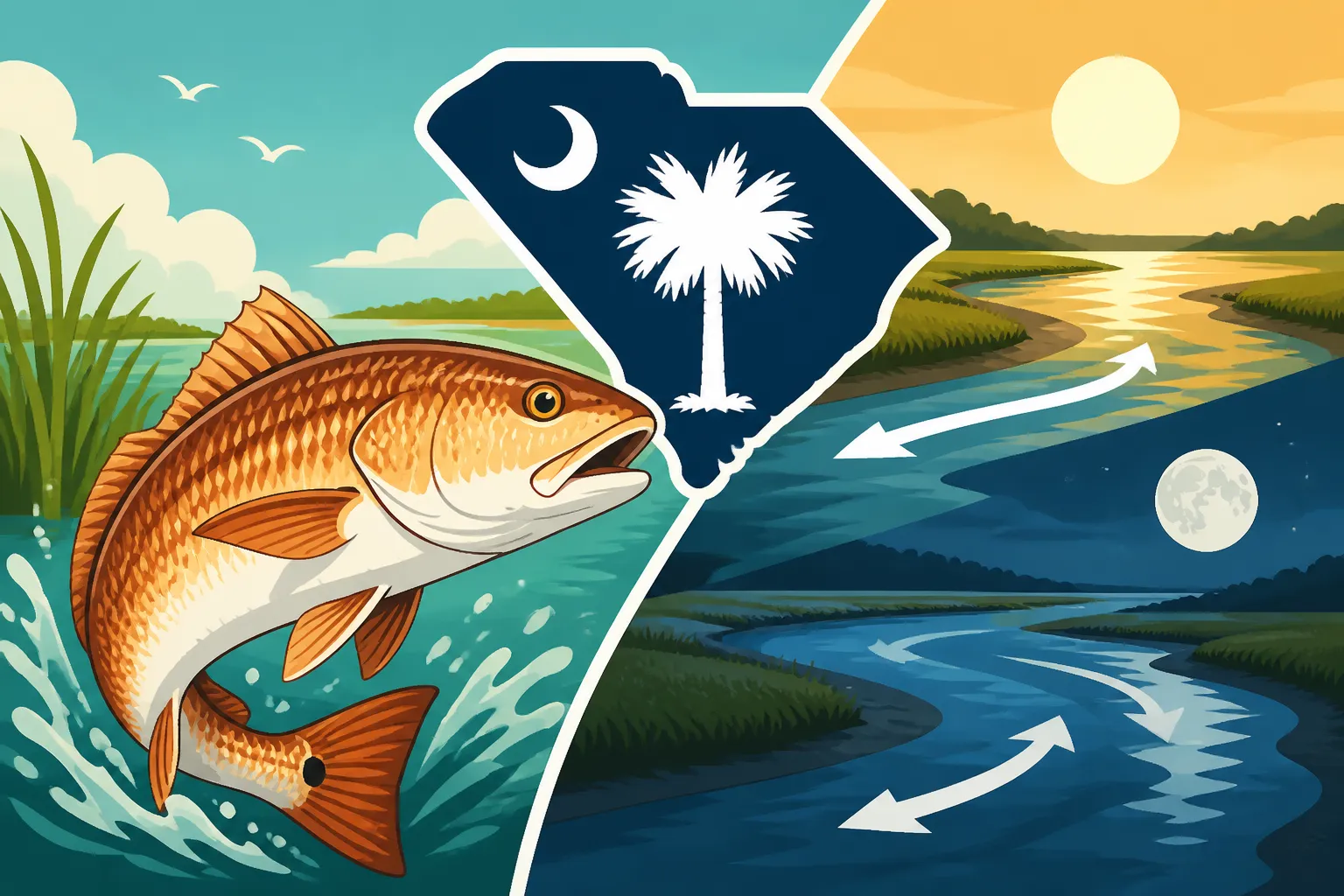 South Carolina Redfish Slot Limit and Tide-Based Techniques
