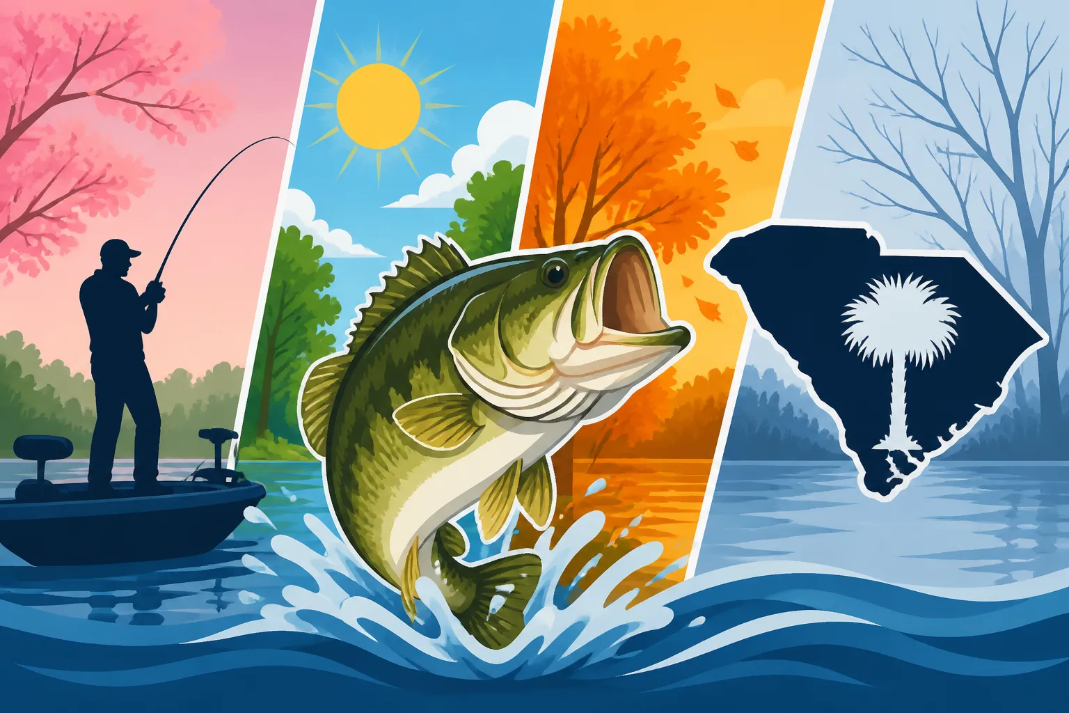 Santee Cooper Bass Fishing Seasons in South Carolina