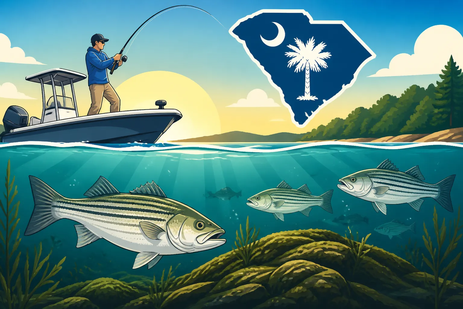 Fishing Dreher Island's Submerged Humps for South Carolina Stripers