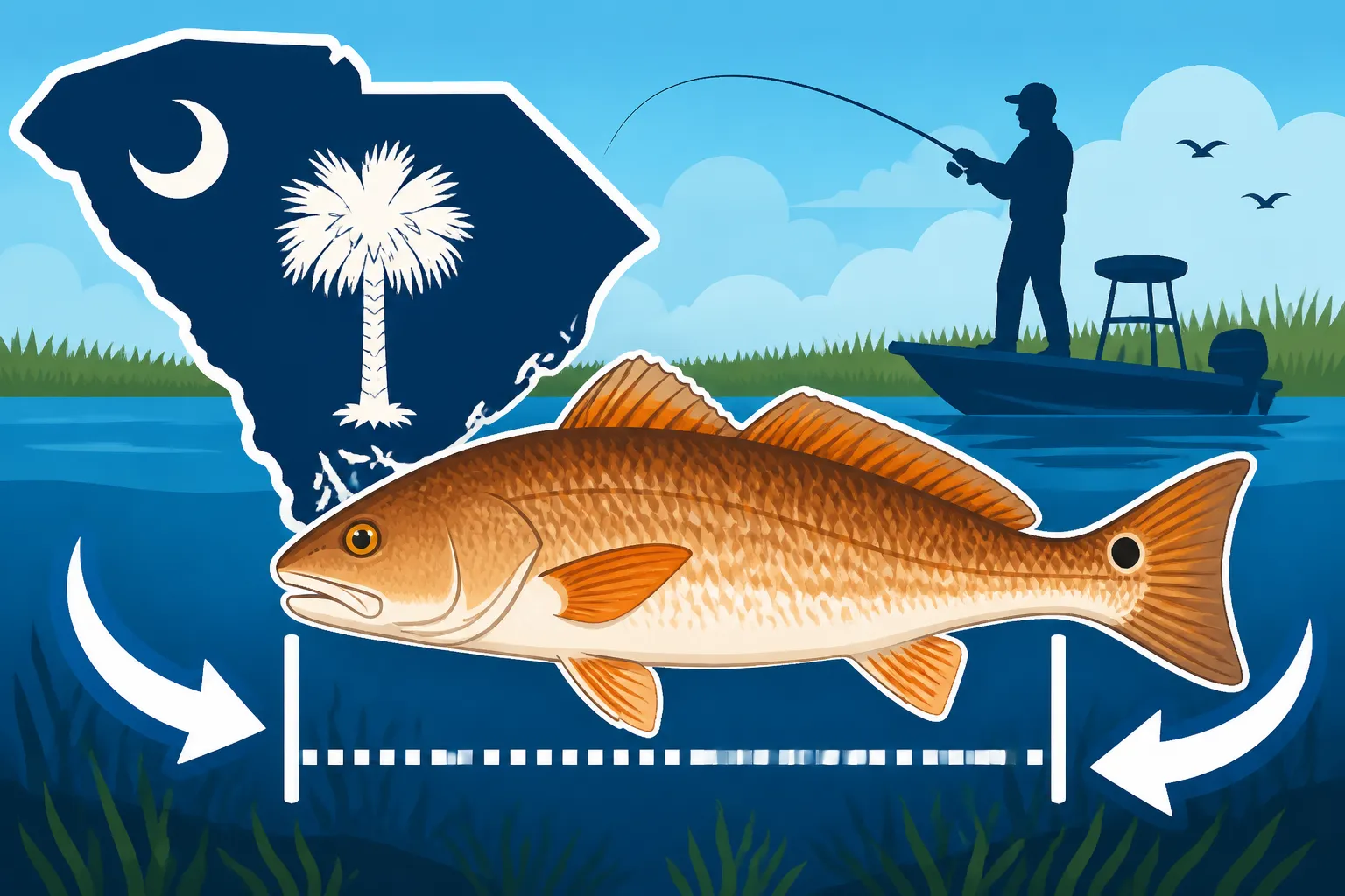 South Carolina Redfish Slot Limit 18 to 25 Inches