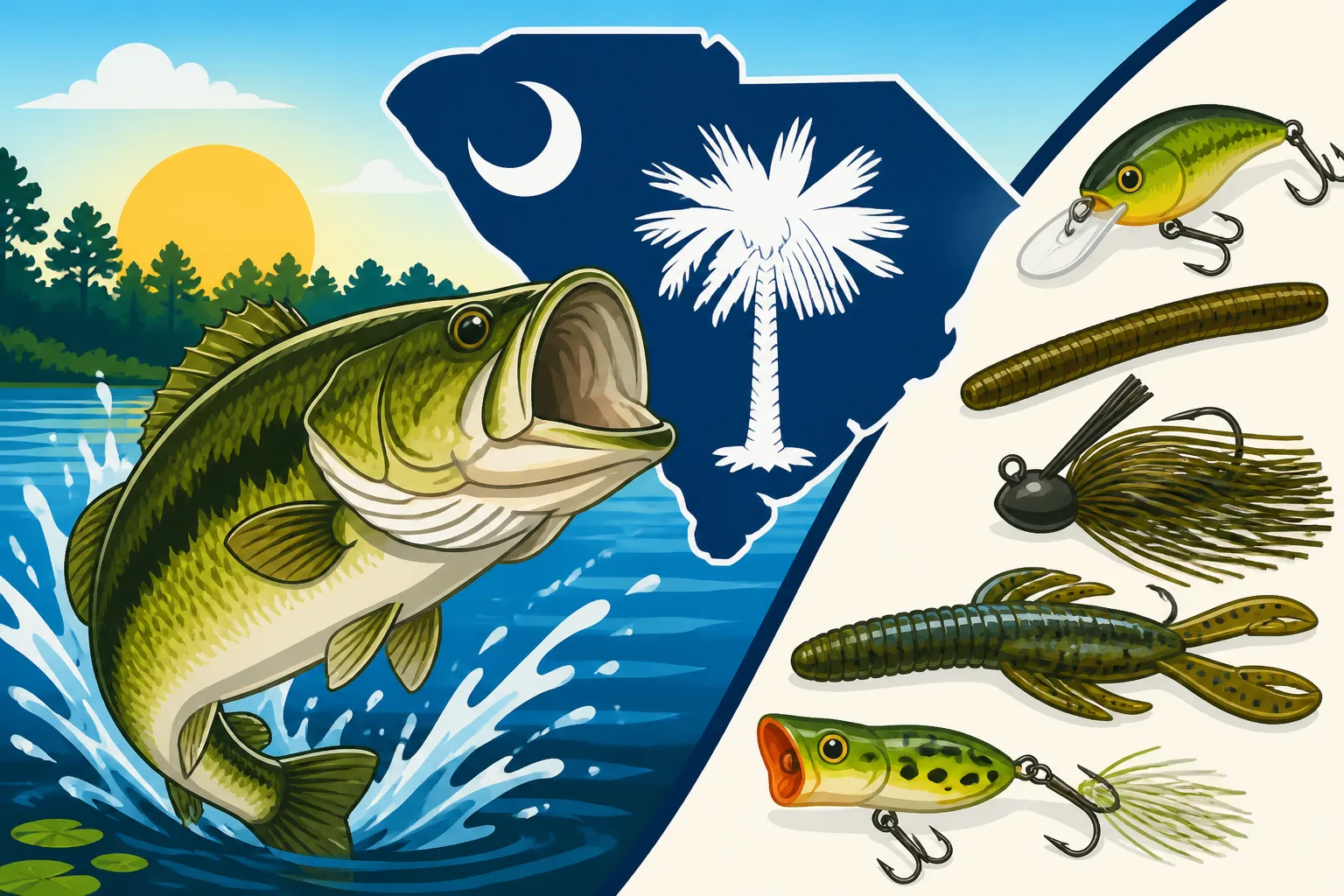 Best Bait for Largemouth Bass in South Carolina Lakes