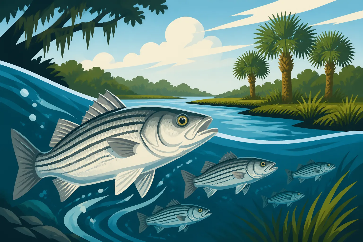 Striped Bass Migration Up South Carolina's Coastal Rivers