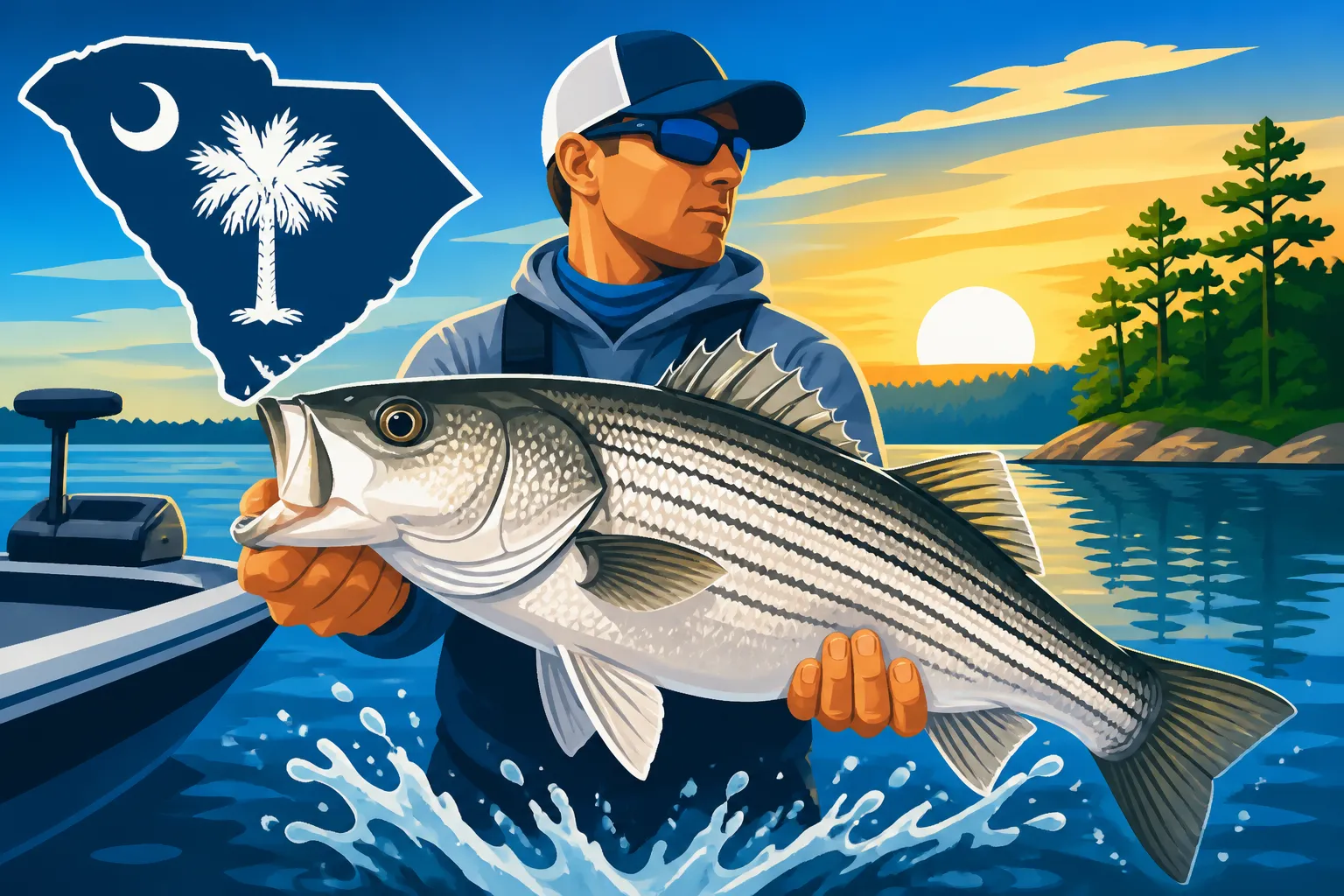 Striped Bass Fishing on Lake Murray, South Carolina