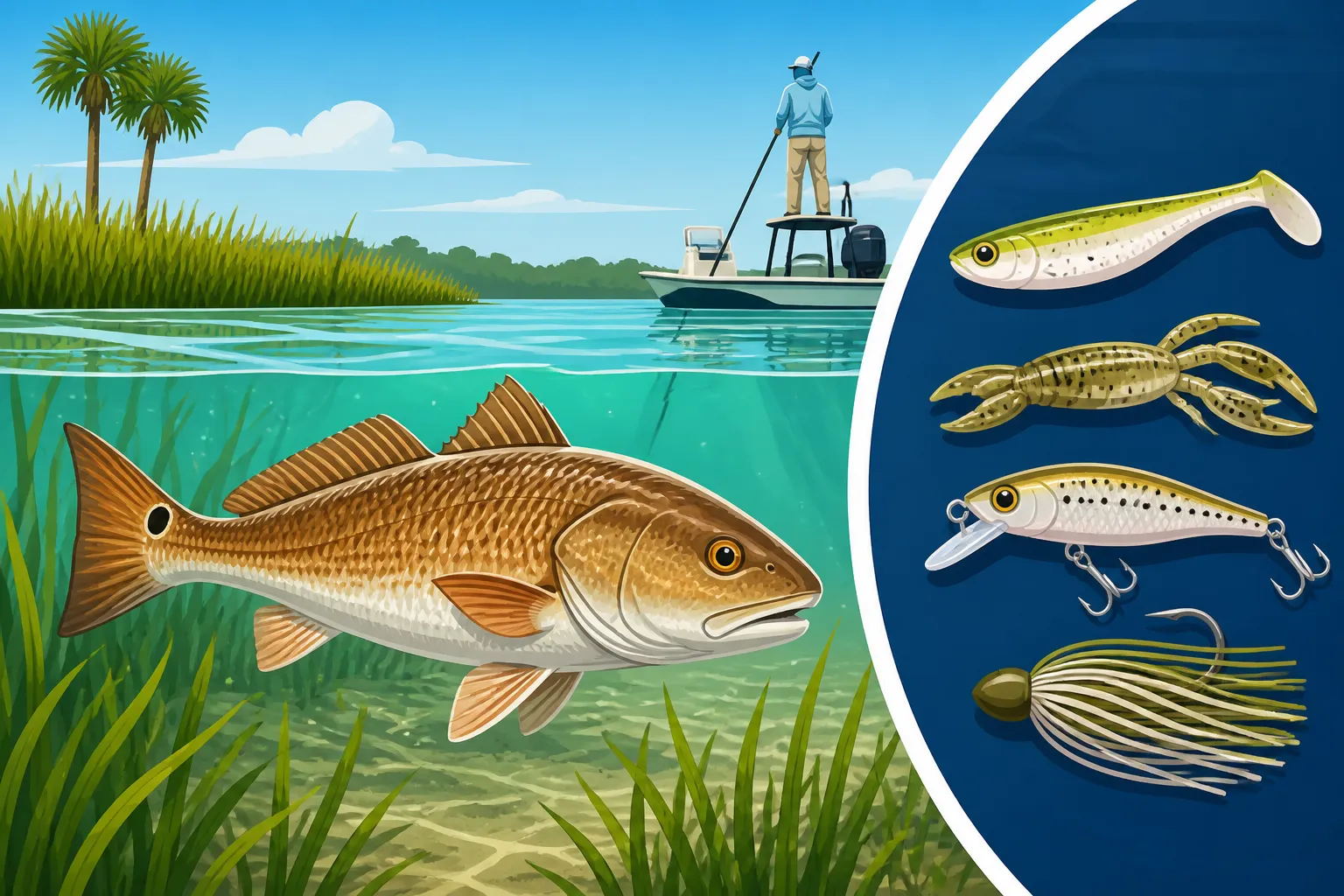 Best Lures for Tailing Redfish in Grass Flats