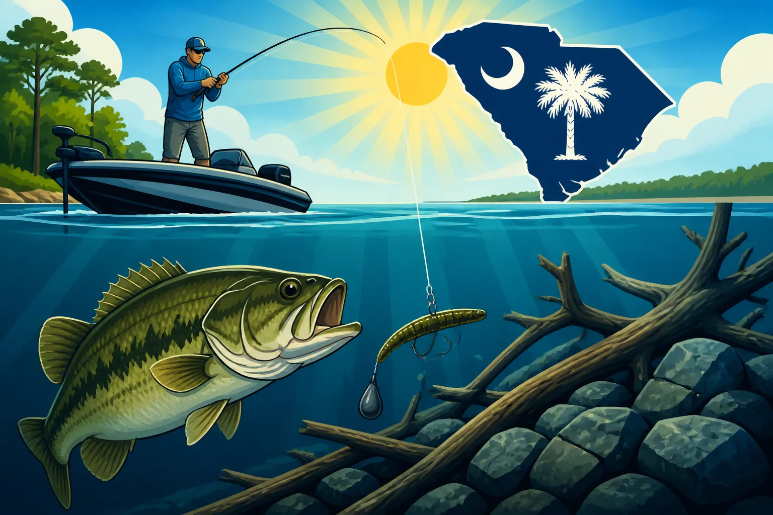 How to Fish Deep Structure for Bass in Summer