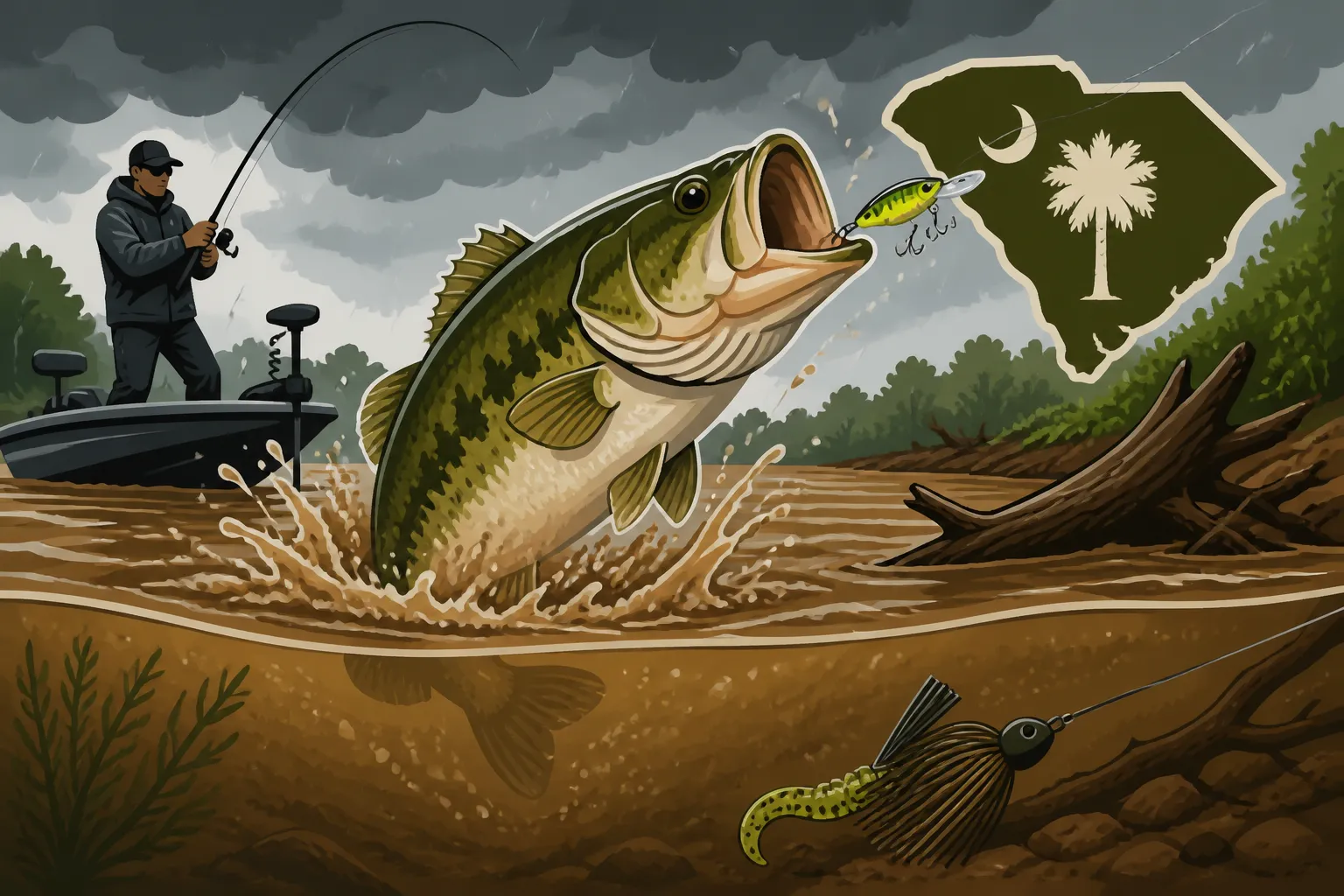 Bass Fishing Techniques for Muddy Water After Rain