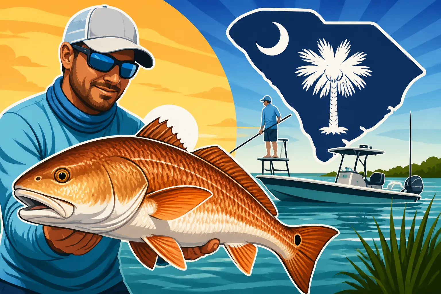 South Carolina Redfish Charter Fishing Trips