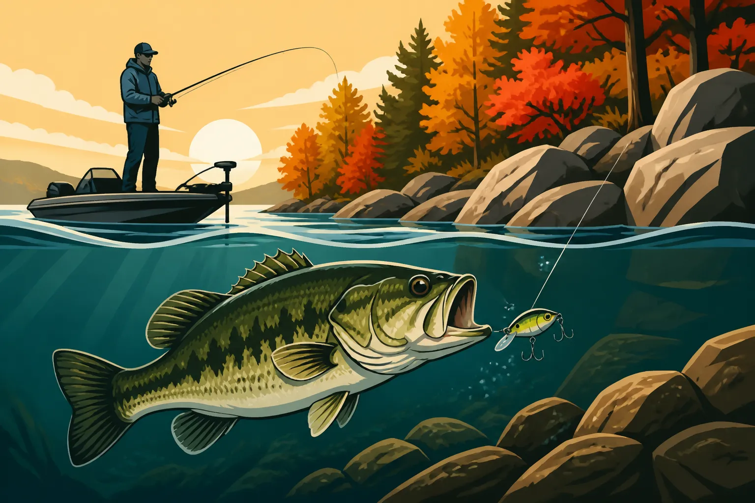 Fall Bass Fishing Around Rocky Points on South Carolina's Lake Hartwell
