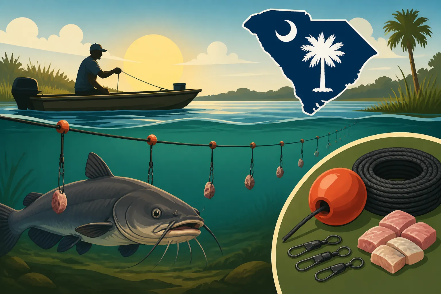 Setting Up a Trotline for Catfish