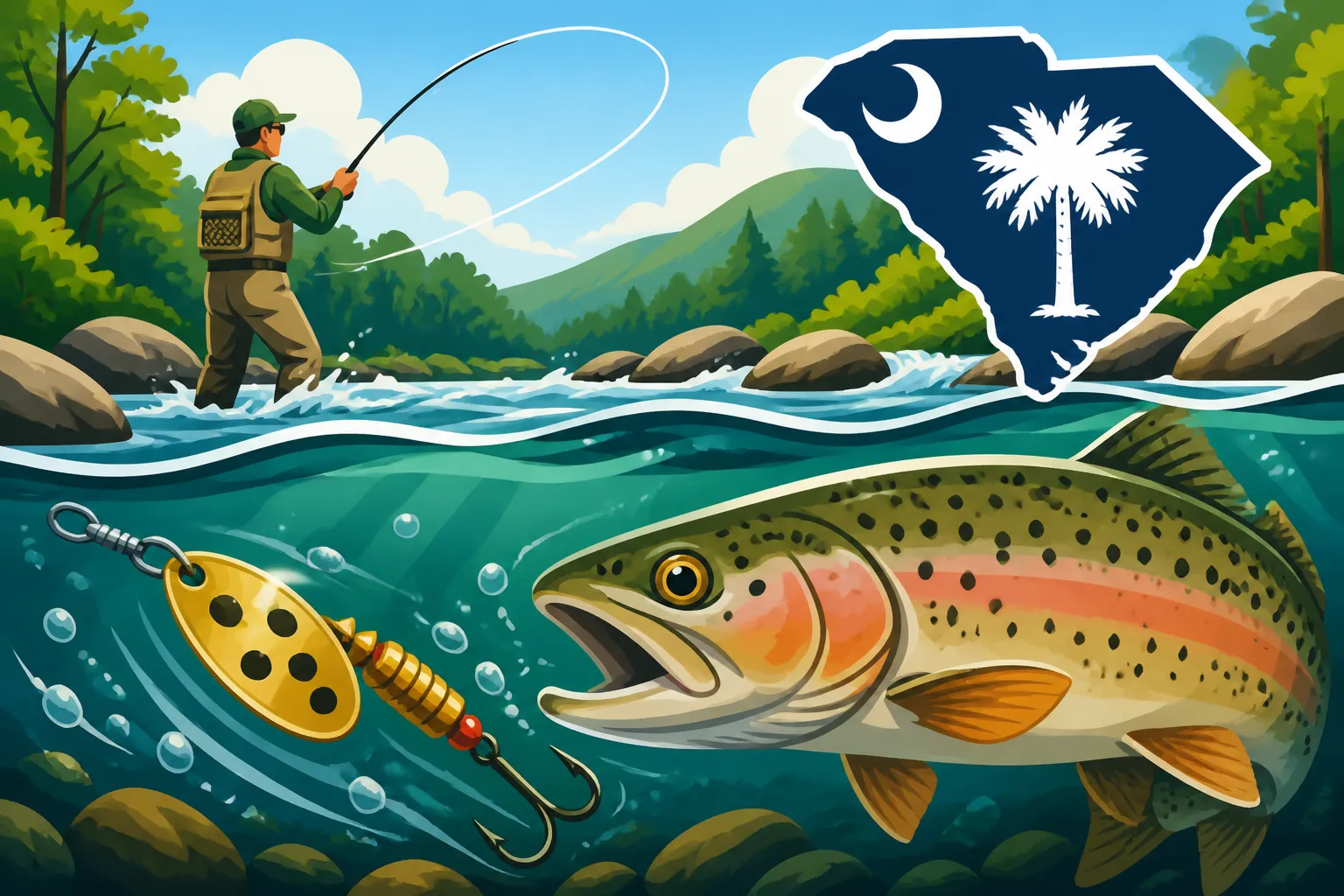 Spinner Techniques for Stocked Trout Streams